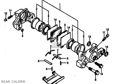 REAR CALIPER - GSXR750R 1989 (K) (E01 E02 E04 E22)