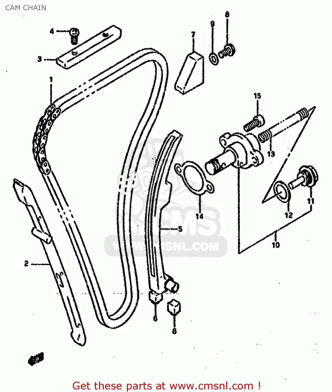 CAM CHAIN GSXR750SP 1994 (R) FRANCE GERMANY (E04 E22)