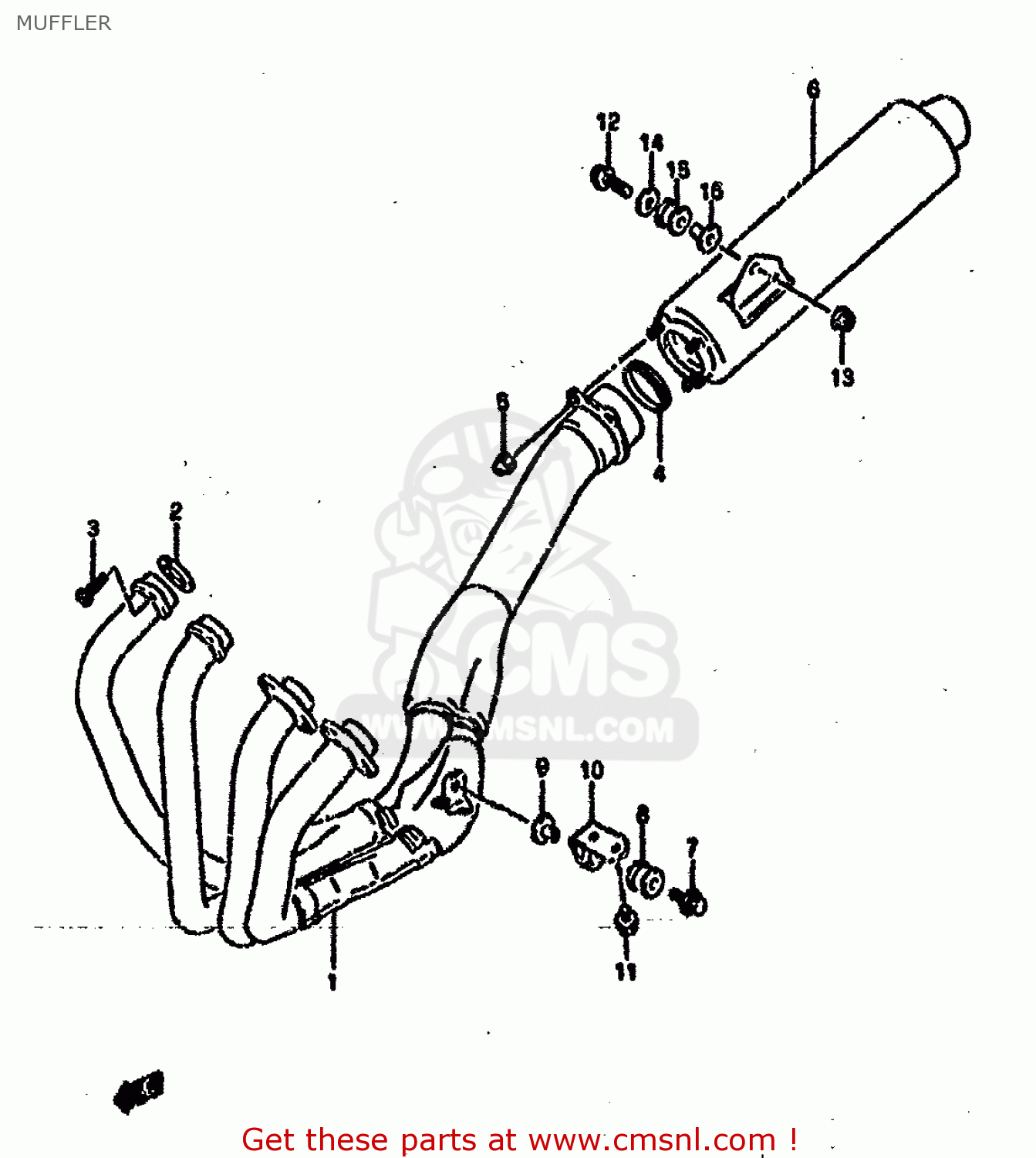 MUFFLER GSXR750SP 1994 (R) FRANCE GERMANY (E04 E22)