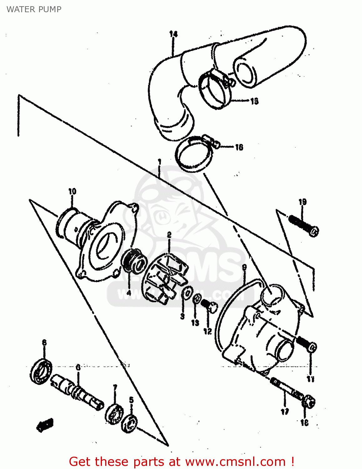 WATER PUMP GSXR750SP 1994 (R) FRANCE GERMANY (E04 E22)