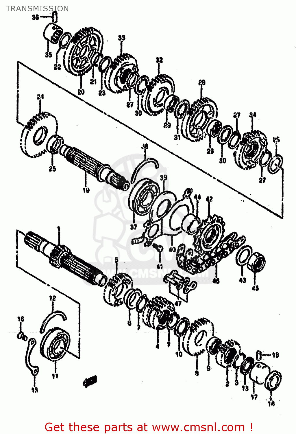 TRANSMISSION GSXR750SP 1994 (R) FRANCE GERMANY (E04 E22)