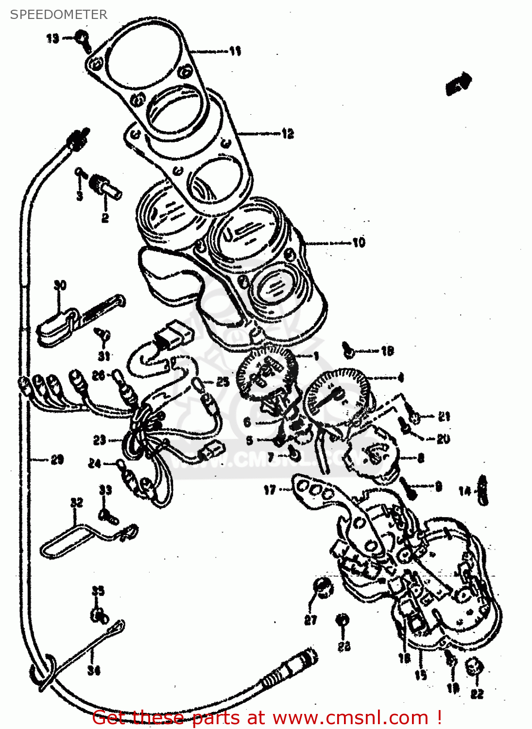 SPEEDOMETER GSXR750SP 1994 (R) FRANCE GERMANY (E04 E22)