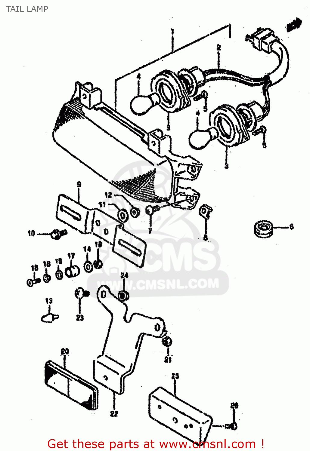 TAIL LAMP GSXR750SP 1994 (R) FRANCE GERMANY (E04 E22)