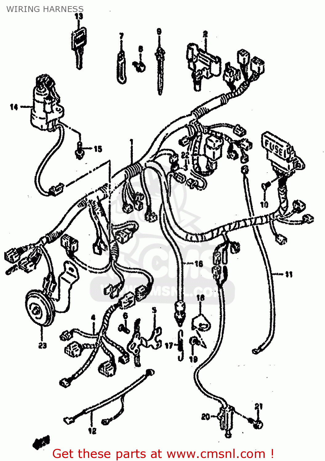 WIRING HARNESS GSXR750SP 1994 (R) FRANCE GERMANY (E04 E22)