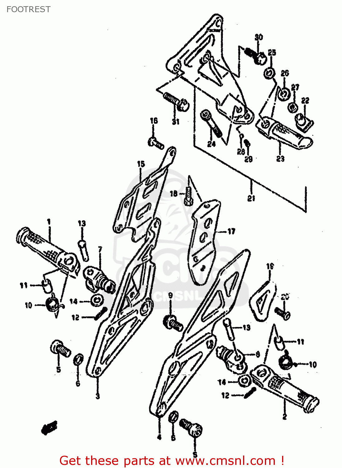 FOOTREST GSXR750SP 1994 (R) FRANCE GERMANY (E04 E22)