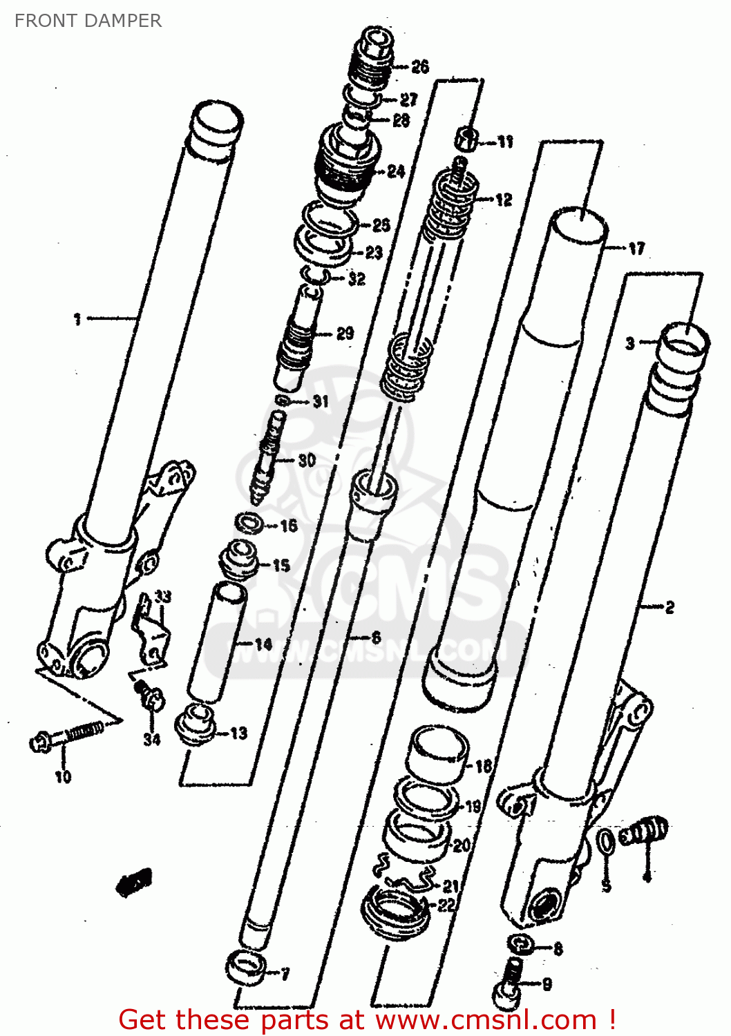 FRONT DAMPER GSXR750SP 1994 (R) FRANCE GERMANY (E04 E22)
