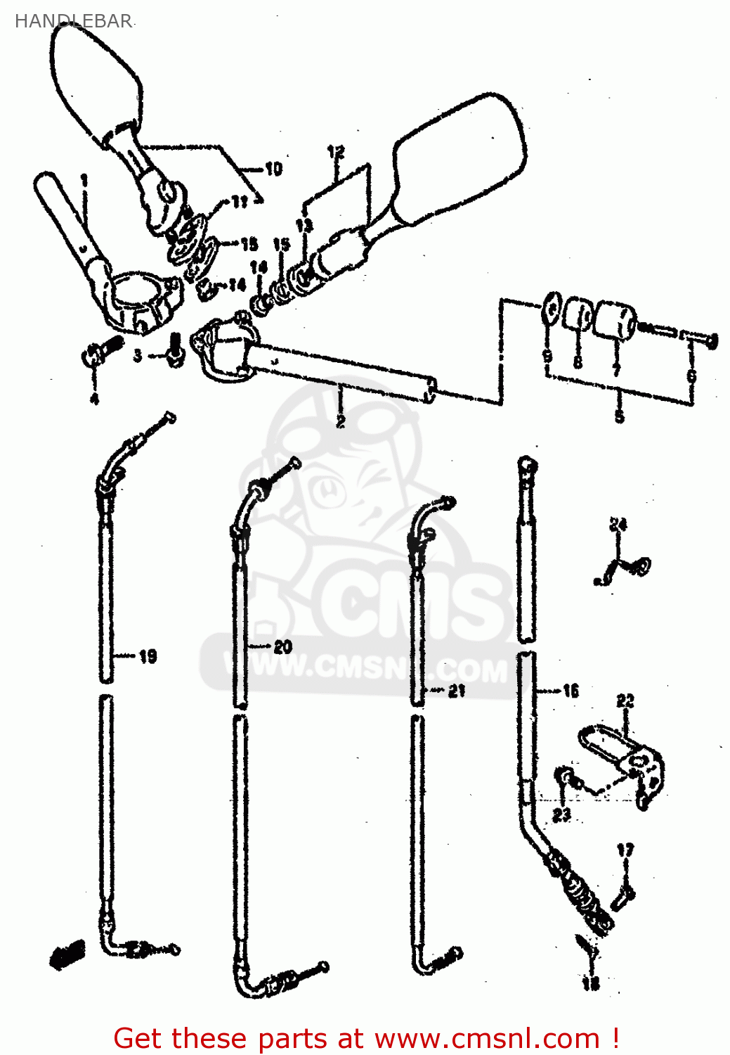 HANDLEBAR GSXR750SP 1994 (R) FRANCE GERMANY (E04 E22)