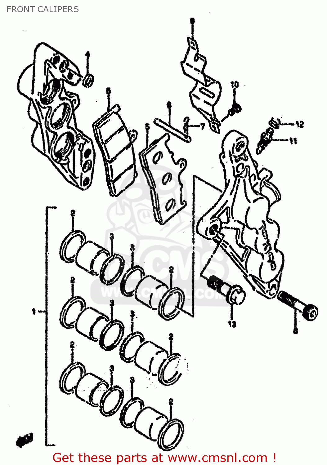 FRONT CALIPERS GSXR750SP 1994 (R) FRANCE GERMANY (E04 E22)