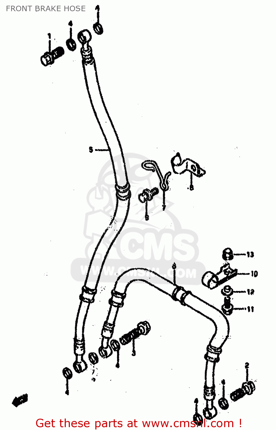 FRONT BRAKE HOSE GSXR750SP 1994 (R) FRANCE GERMANY (E04 E22)