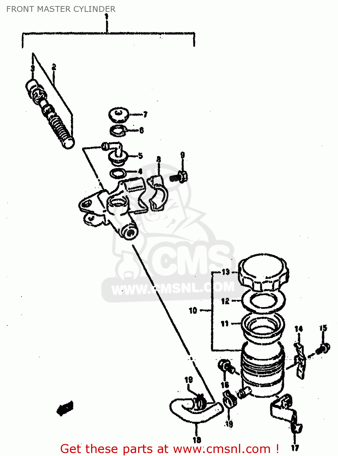 FRONT MASTER CYLINDER GSXR750SP 1994 (R) FRANCE GERMANY (E04 E22)