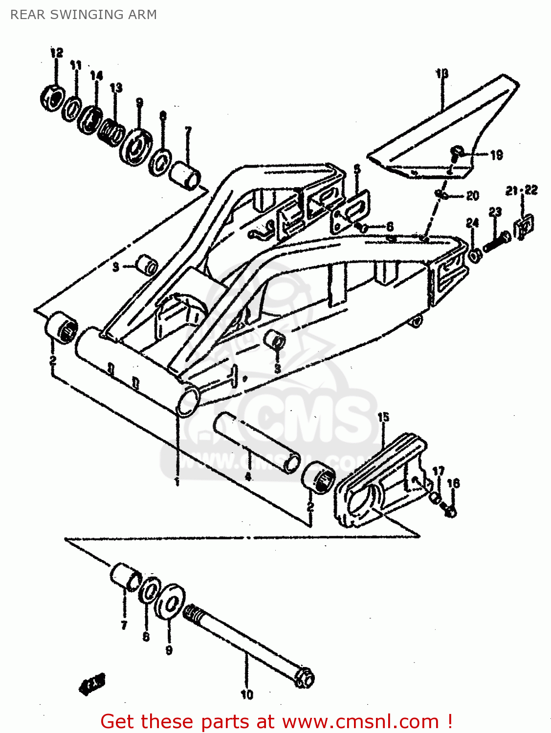 REAR SWINGING ARM GSXR750SP 1994 (R) FRANCE GERMANY (E04 E22)