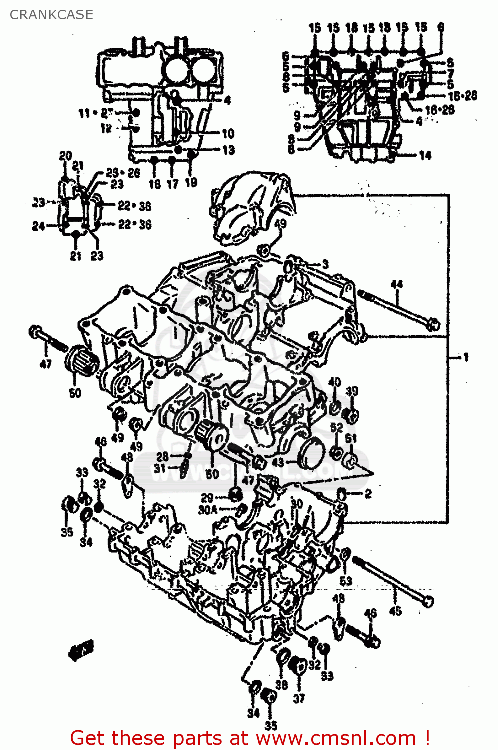 CRANKCASE GSXR750SP 1994 (R) FRANCE GERMANY (E04 E22)