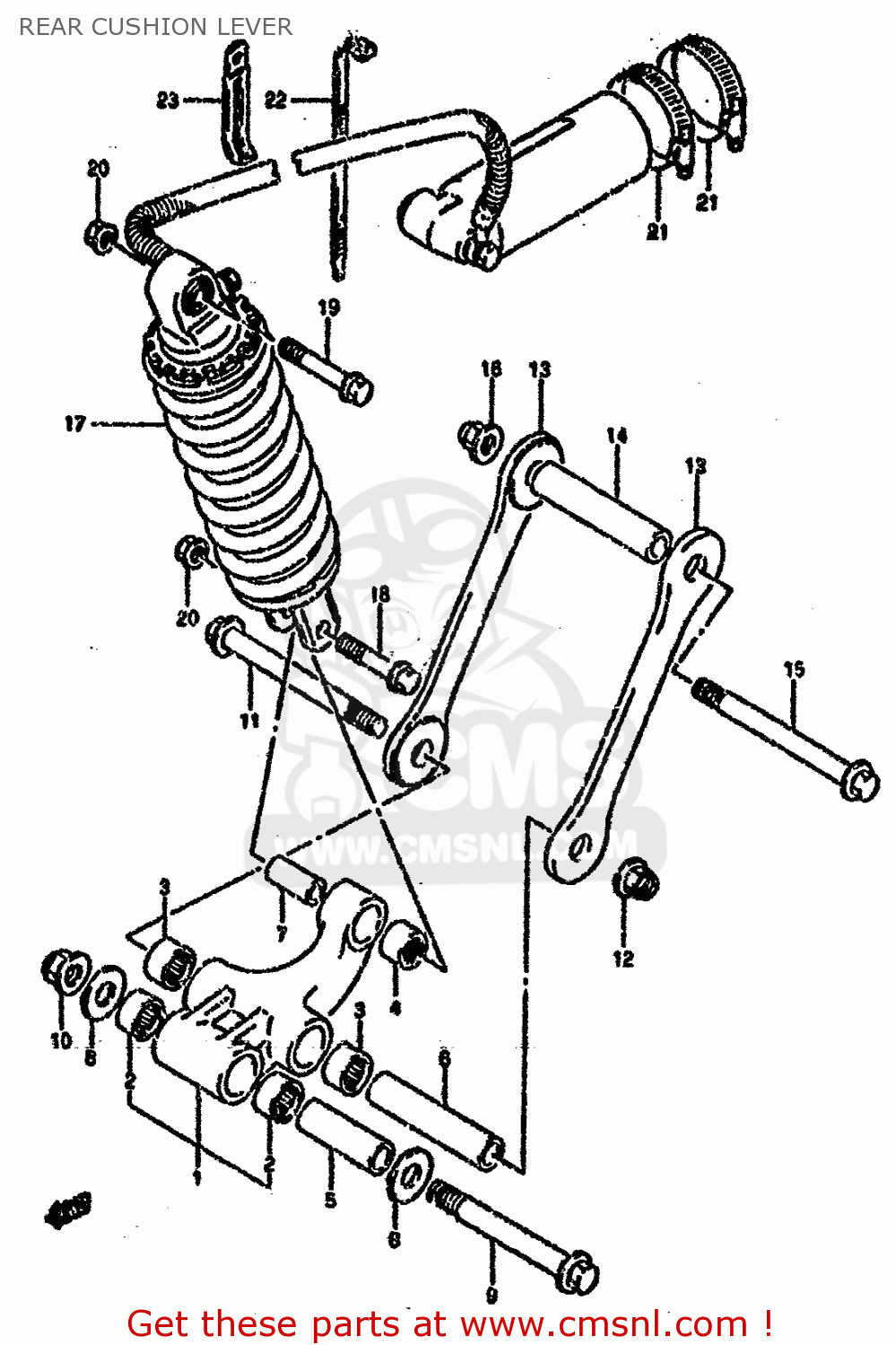 REAR CUSHION LEVER GSXR750SP 1994 (R) FRANCE GERMANY (E04 E22)