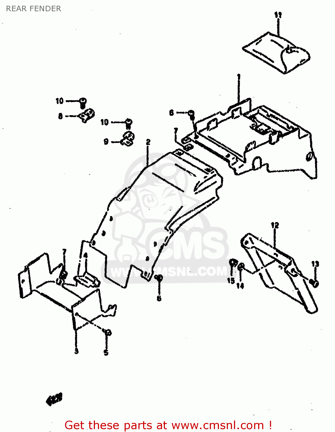 REAR FENDER GSXR750SP 1994 (R) FRANCE GERMANY (E04 E22)
