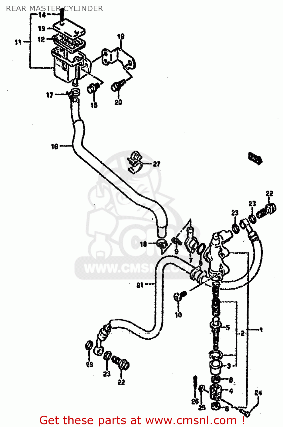 REAR MASTER CYLINDER GSXR750SP 1994 (R) FRANCE GERMANY (E04 E22)