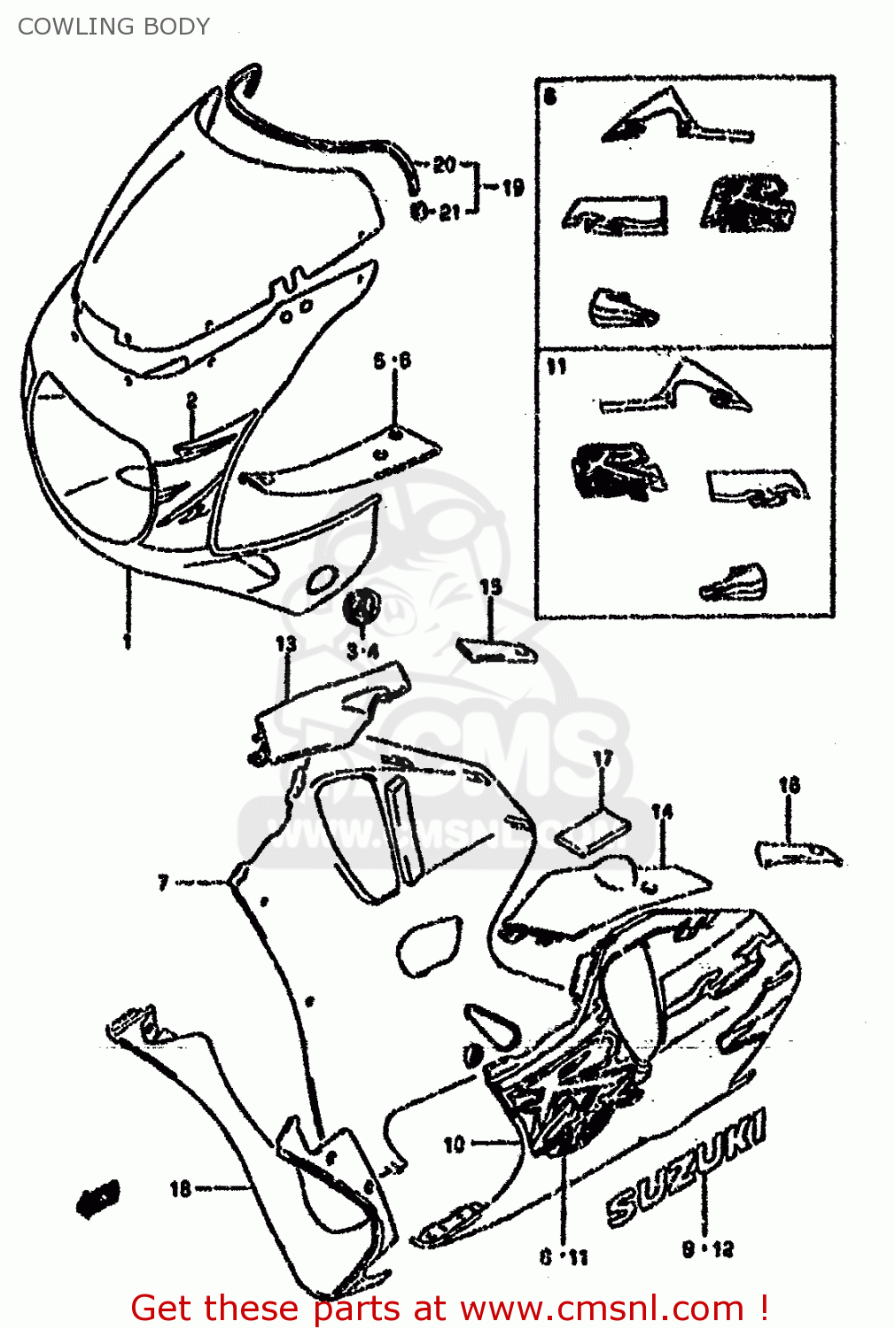 COWLING BODY GSXR750SP 1994 (R) FRANCE GERMANY (E04 E22)