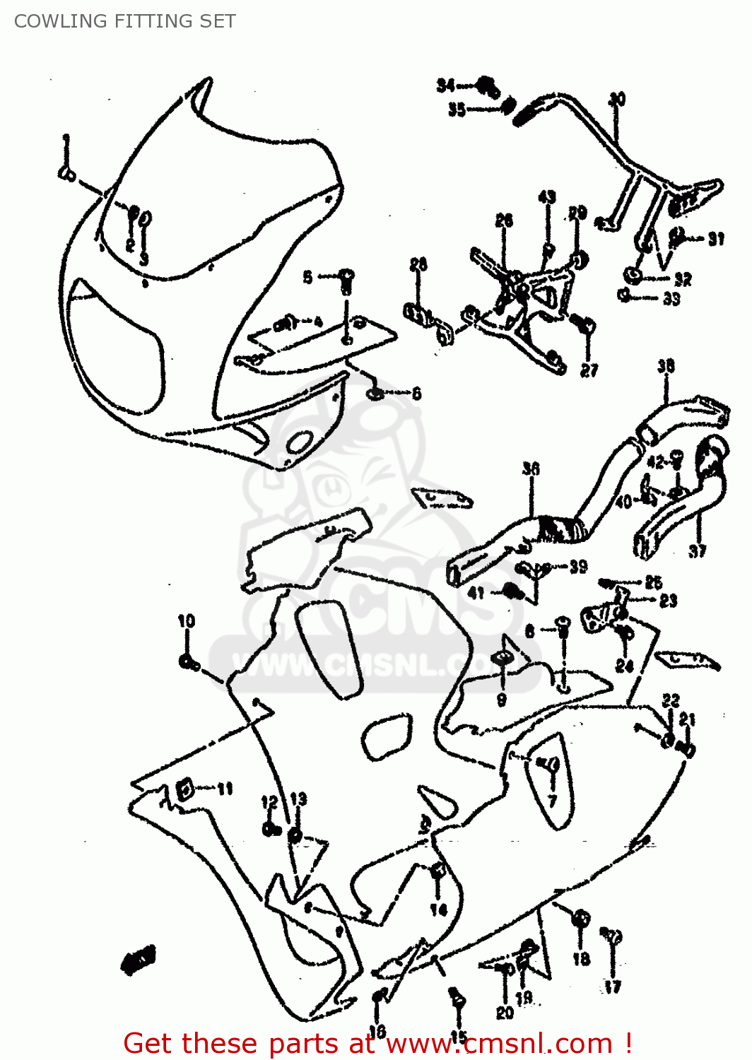 COWLING FITTING SET GSXR750SP 1994 (R) FRANCE GERMANY (E04 E22)