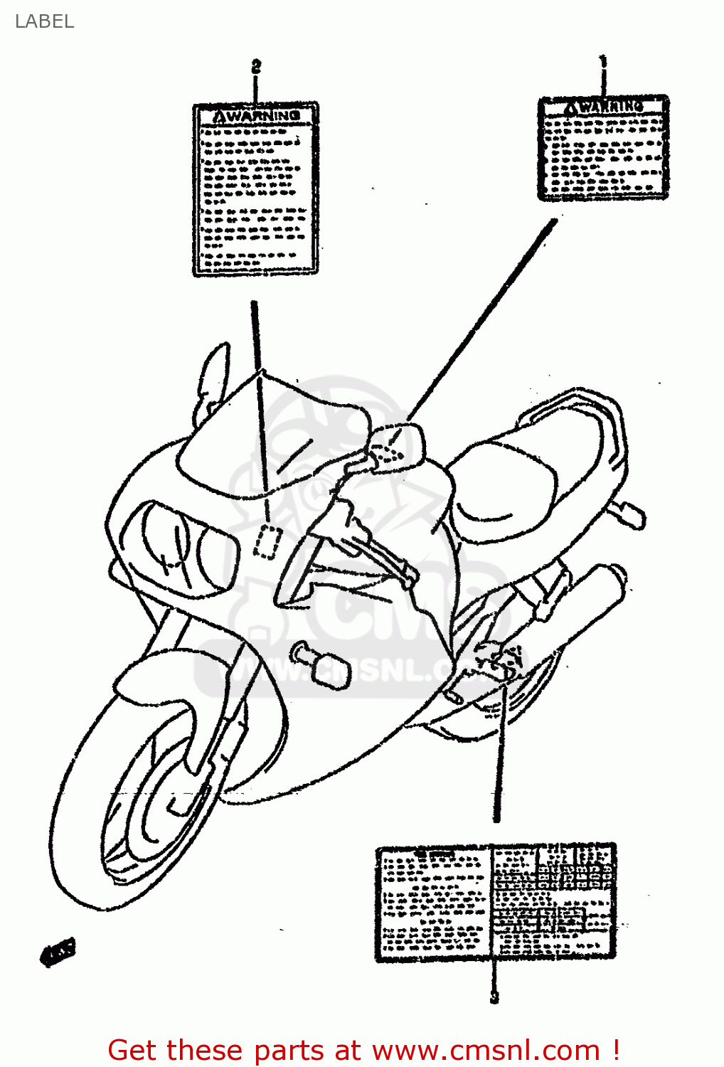 LABEL GSXR750SP 1994 (R) FRANCE GERMANY (E04 E22)