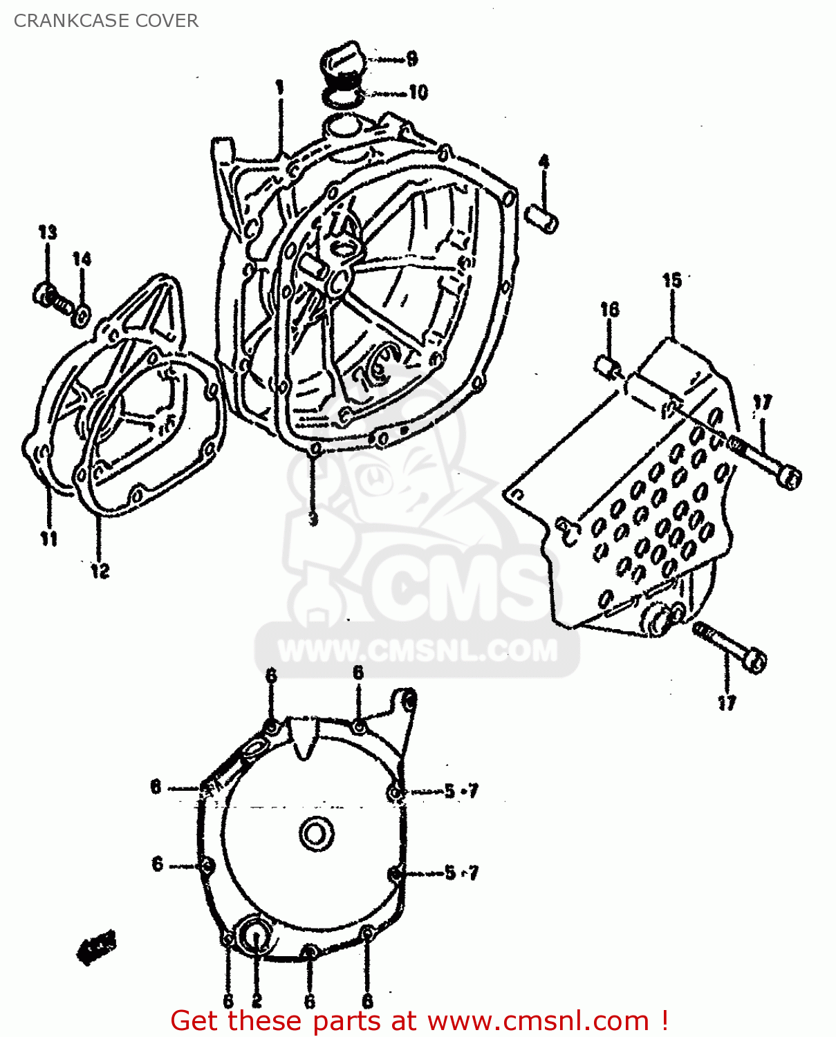 CRANKCASE COVER GSXR750SP 1994 (R) FRANCE GERMANY (E04 E22)