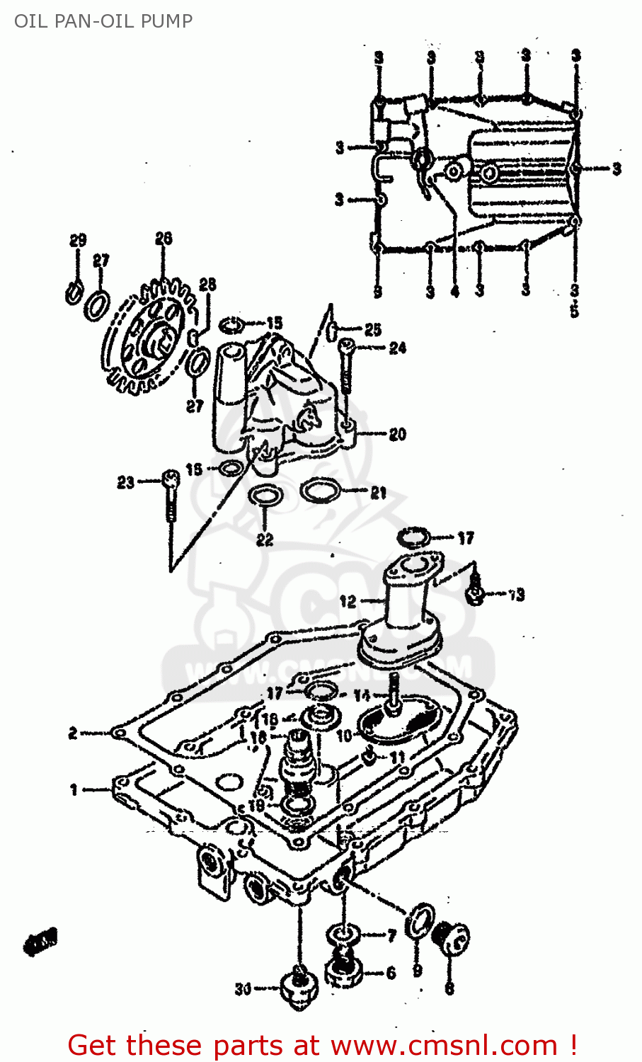 OIL PAN-OIL PUMP GSXR750SP 1994 (R) FRANCE GERMANY (E04 E22)
