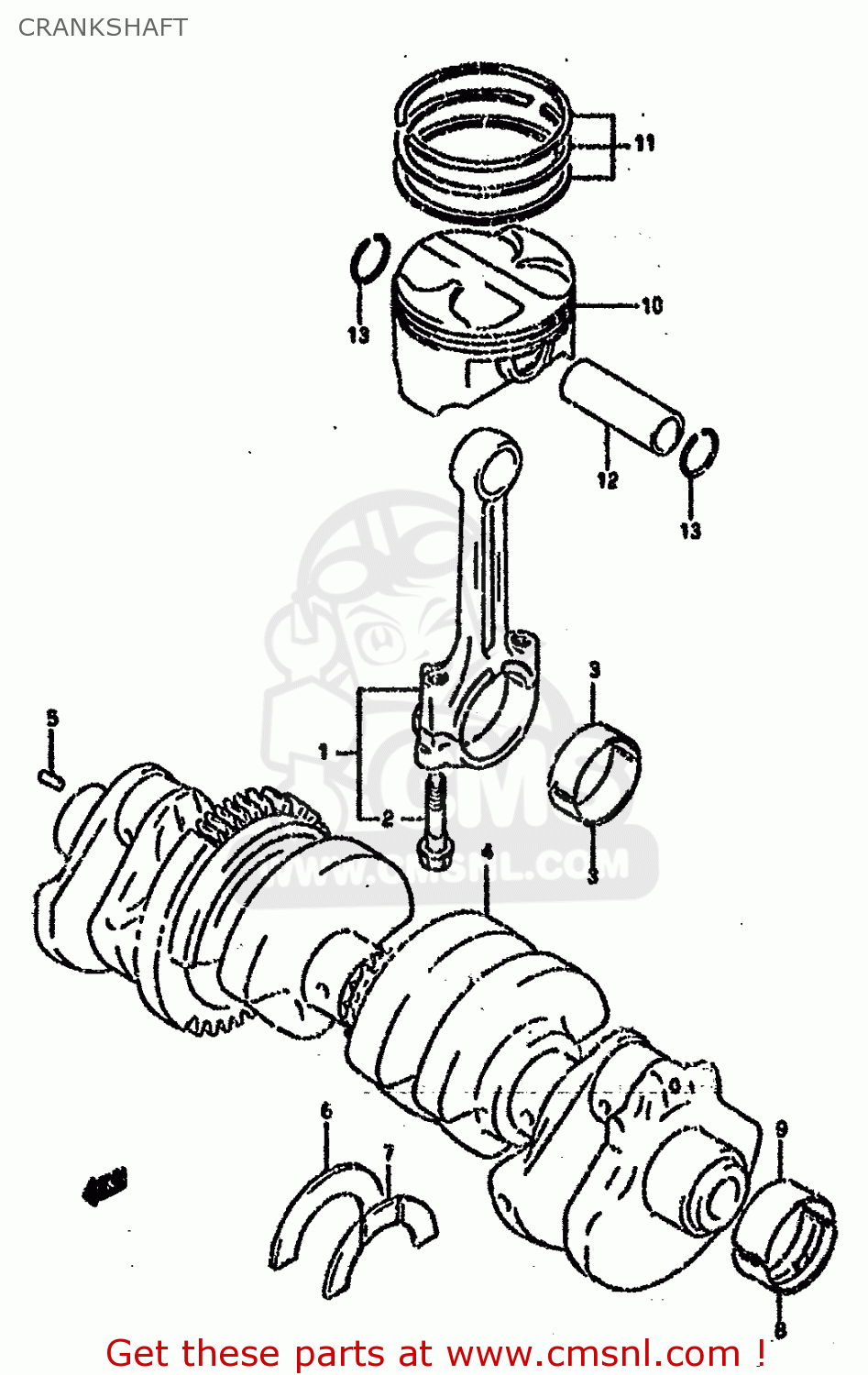 CRANKSHAFT GSXR750SP 1994 (R) FRANCE GERMANY (E04 E22)