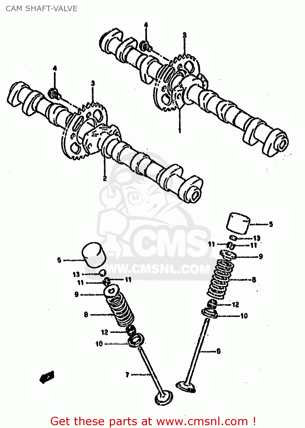 CAM SHAFT-VALVE GSXR750SP 1994 (R) FRANCE GERMANY (E04 E22)