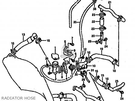 RADIATOR HOSE - GSXR750SP 1994 (R) FRANCE GERMANY (E04 E22)