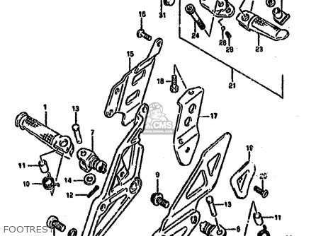 FOOTREST - GSXR750SP 1994 (R) FRANCE GERMANY (E04 E22)