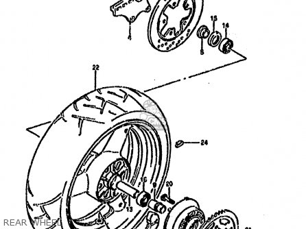 REAR WHEEL - GSXR750SP 1994 (R) FRANCE GERMANY (E04 E22)