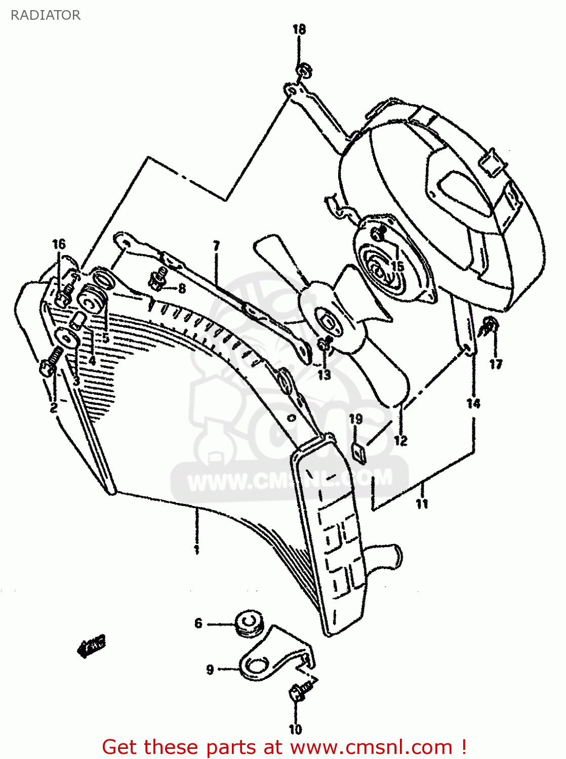 RADIATOR GSXR750W 1992 (N) (E01 E02 04 15 17 18 21 22 24 25 34 39 53)