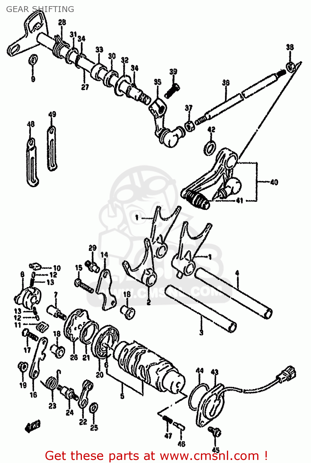 GEAR SHIFTING GSXR750W 1992 (N) (E01 E02 04 15 17 18 21 22 24 25 34 39 53)