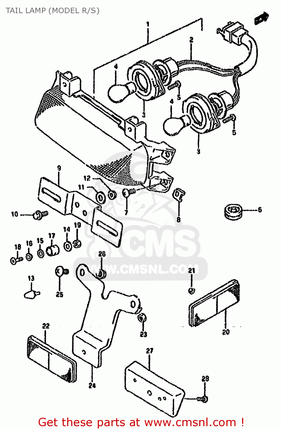 TAIL LAMP (MODEL R/S) GSXR750W 1992 (N) (E01 E02 04 15 17 18 21 22 24 25 34 39 53)