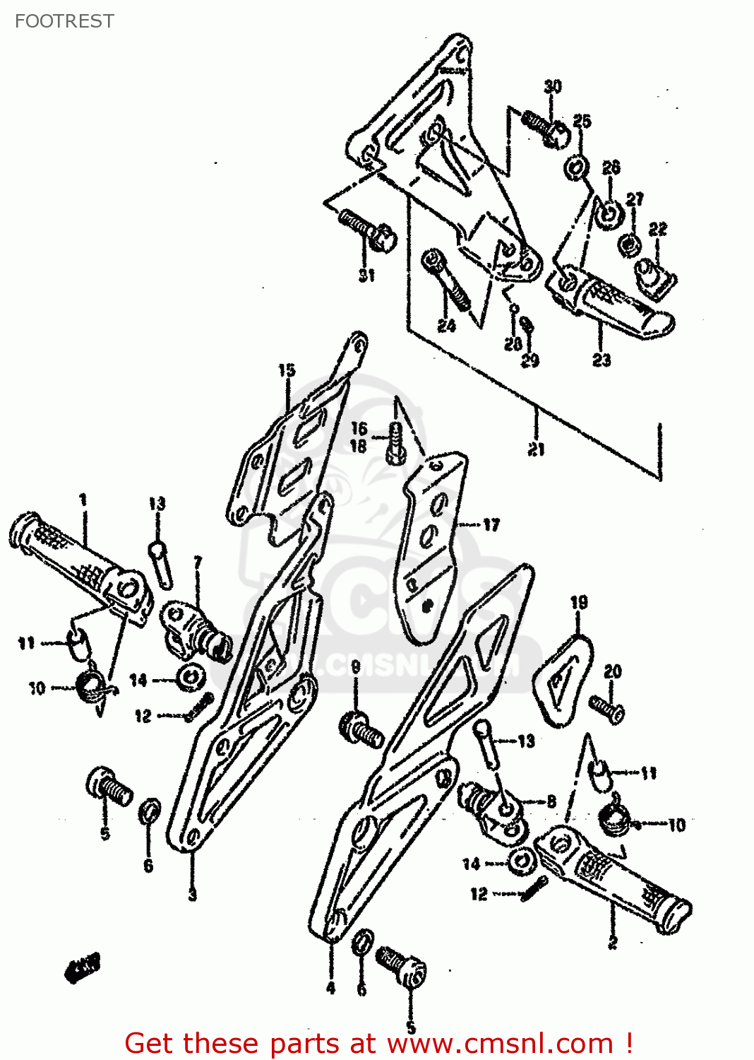FOOTREST GSXR750W 1992 (N) (E01 E02 04 15 17 18 21 22 24 25 34 39 53)