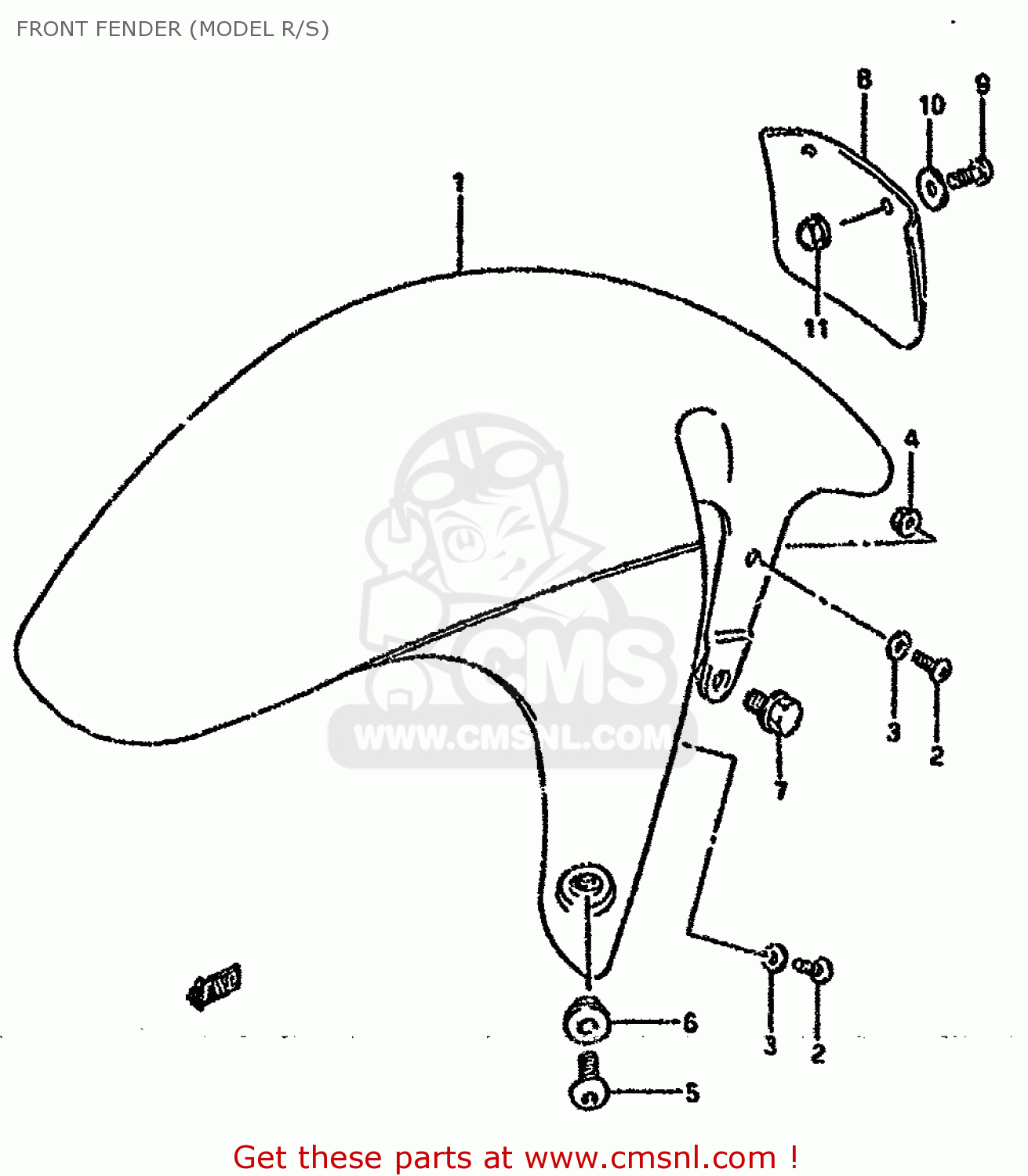 FRONT FENDER (MODEL R/S) GSXR750W 1992 (N) (E01 E02 04 15 17 18 21 22 24 25 34 39 53)