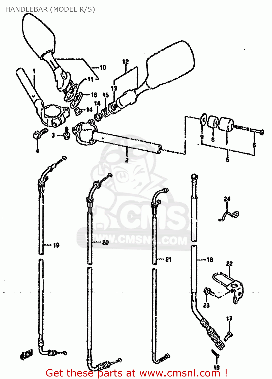 HANDLEBAR (MODEL R/S) GSXR750W 1992 (N) (E01 E02 04 15 17 18 21 22 24 25 34 39 53)