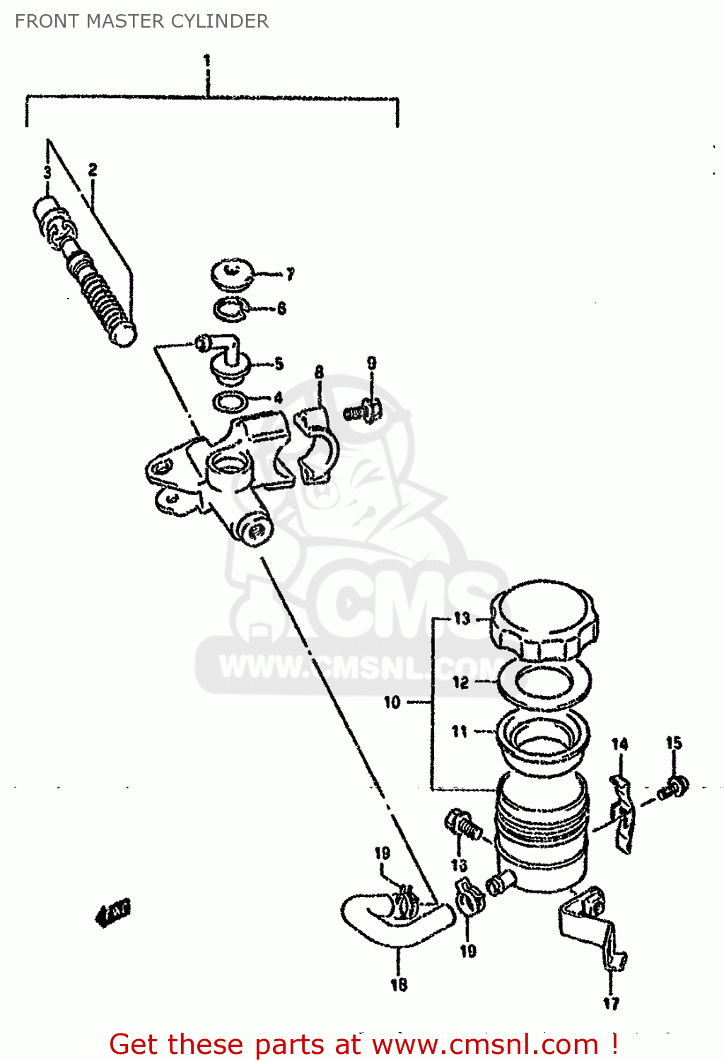 FRONT MASTER CYLINDER GSXR750W 1992 (N) (E01 E02 04 15 17 18 21 22 24 25 34 39 53)