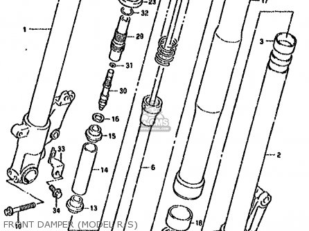 FRONT DAMPER (MODEL R/S) - GSXR750W 1992 (N) (E01 E02 04 15 17 18 21 22 24 25 34 39 53)