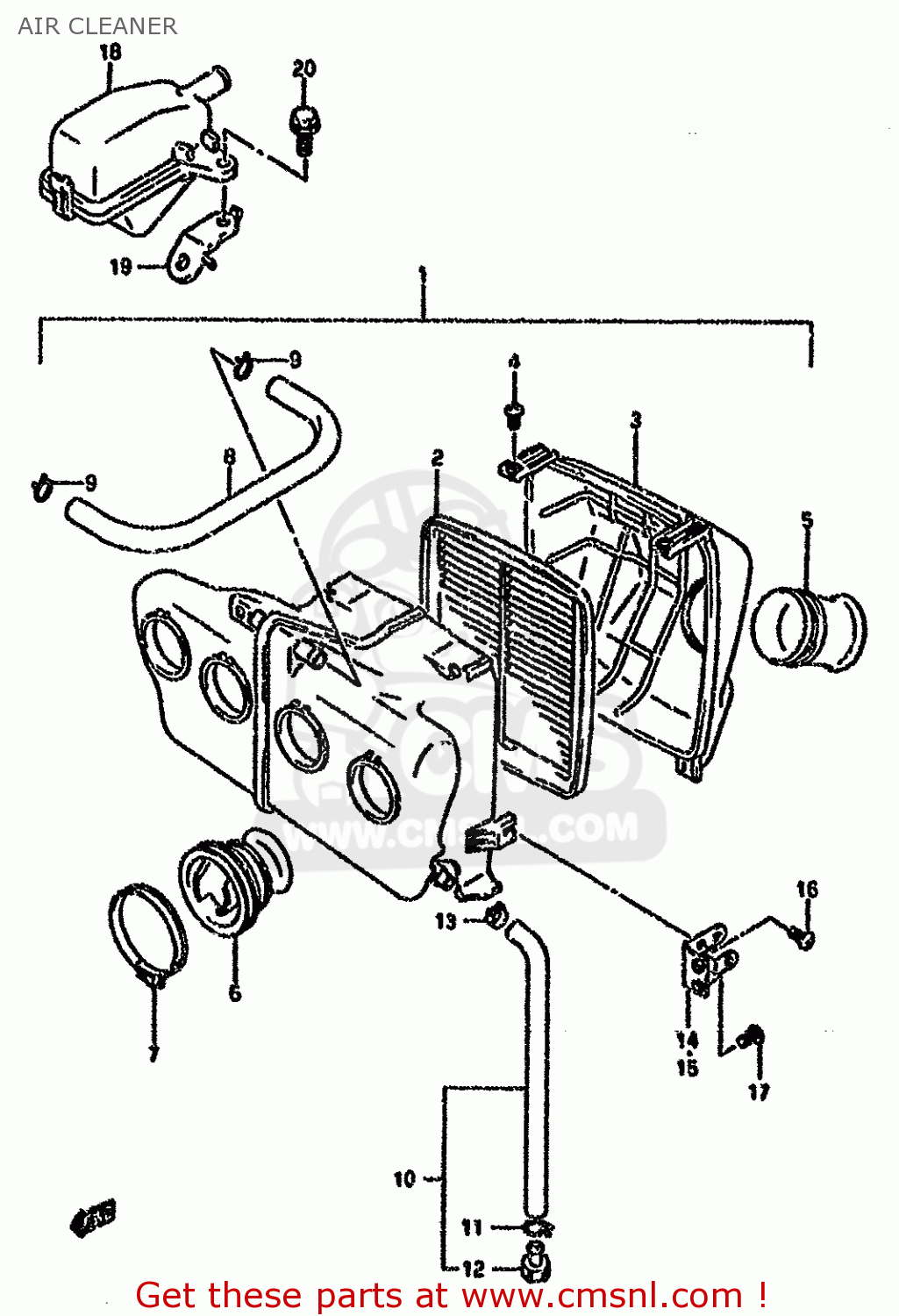 AIR CLEANER GSXR750W 1993 (P) (E01 E02 04 15 17 18 21 22 24 25 34 39 53)