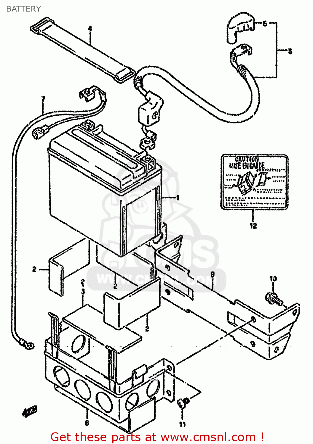 BATTERY GSXR750W 1993 (P) (E01 E02 04 15 17 18 21 22 24 25 34 39 53)