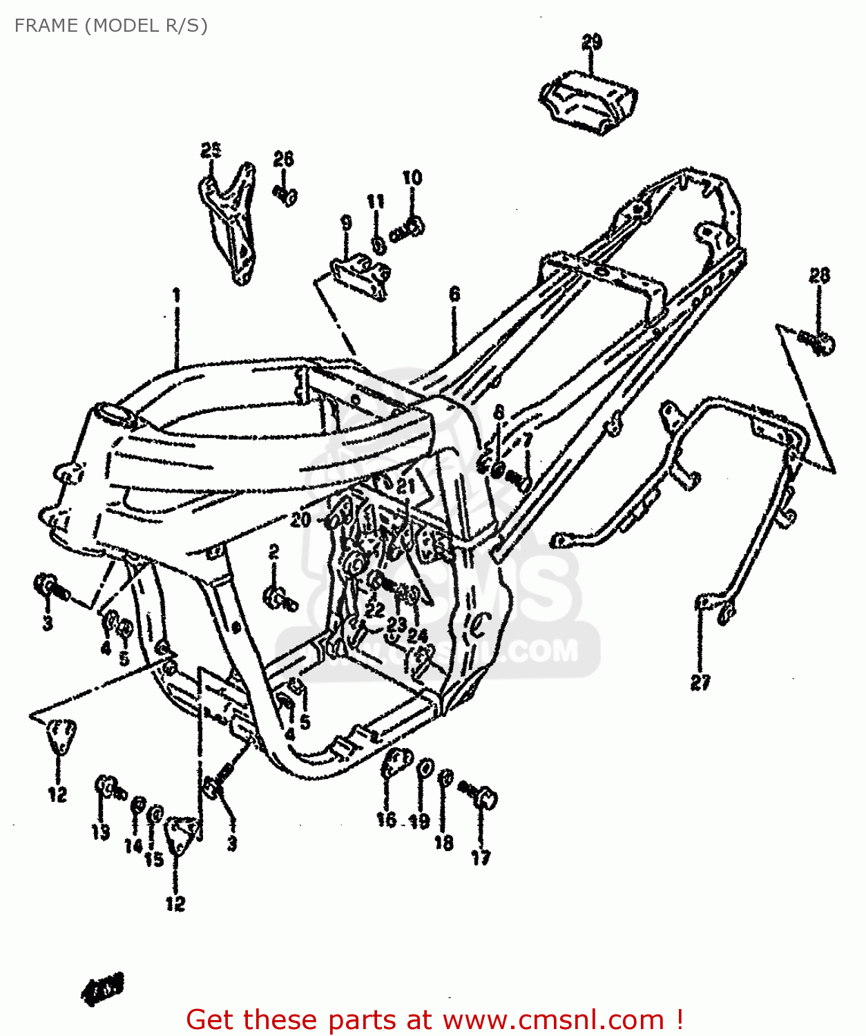 FRAME (MODEL R/S) GSXR750W 1993 (P) (E01 E02 04 15 17 18 21 22 24 25 34 39 53)