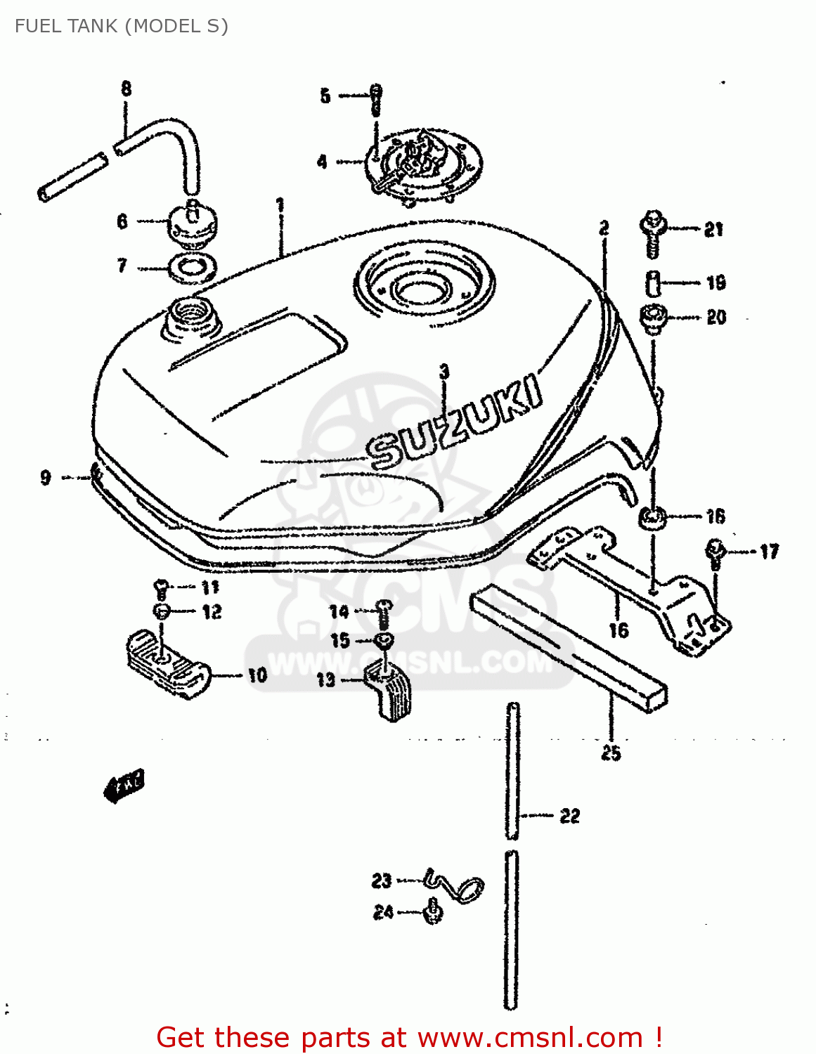 FUEL TANK (MODEL S) GSXR750W 1993 (P) (E01 E02 04 15 17 18 21 22 24 25 34 39 53)