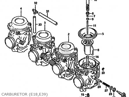 CARBURETOR (E18,E39) - GSXR750W 1993 (P) (E01 E02 04 15 17 18 21 22 24 25 34 39 53)