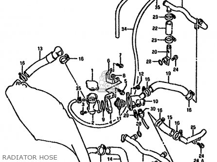 RADIATOR HOSE - GSXR750W 1993 (P) (E01 E02 04 15 17 18 21 22 24 25 34 39 53)