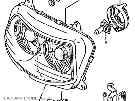 HEADLAMP (MODEL R/S) - GSXR750W 1993 (P) (E01 E02 04 15 17 18 21 22 24 25 34 39 53)