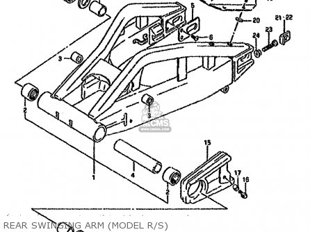 REAR SWINGING ARM (MODEL R/S) - GSXR750W 1993 (P) (E01 E02 04 15 17 18 21 22 24 25 34 39 53)