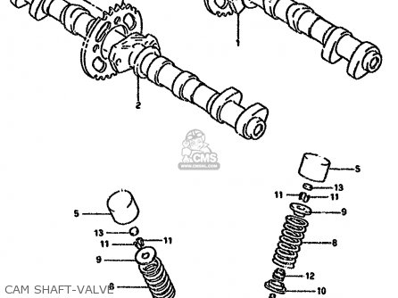 CAM SHAFT-VALVE - GSXR750W 1993 (P) (E01 E02 04 15 17 18 21 22 24 25 34 39 53)
