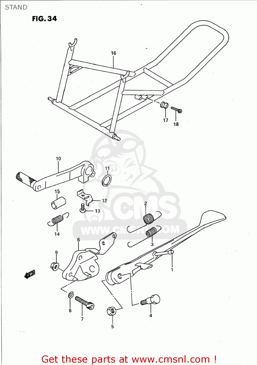 Suzuki GSXR750W 1993 (P) USA (E03) STAND - buy original STAND spares online