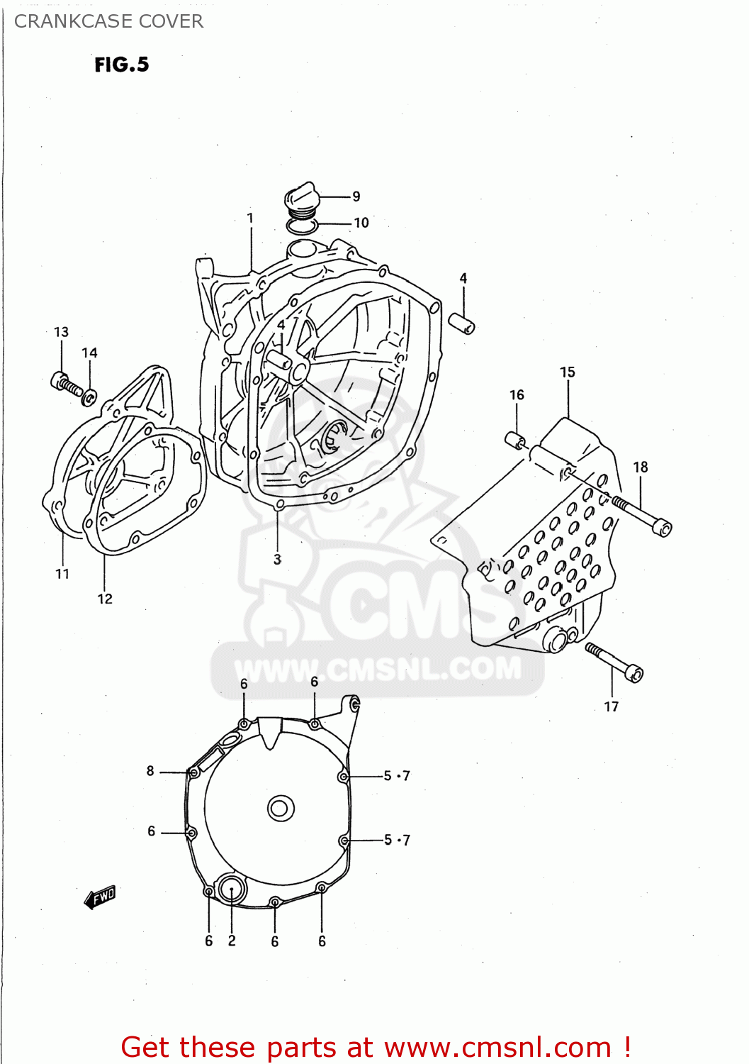 CRANKCASE COVER GSXR750W 1993 (P) USA (E03)