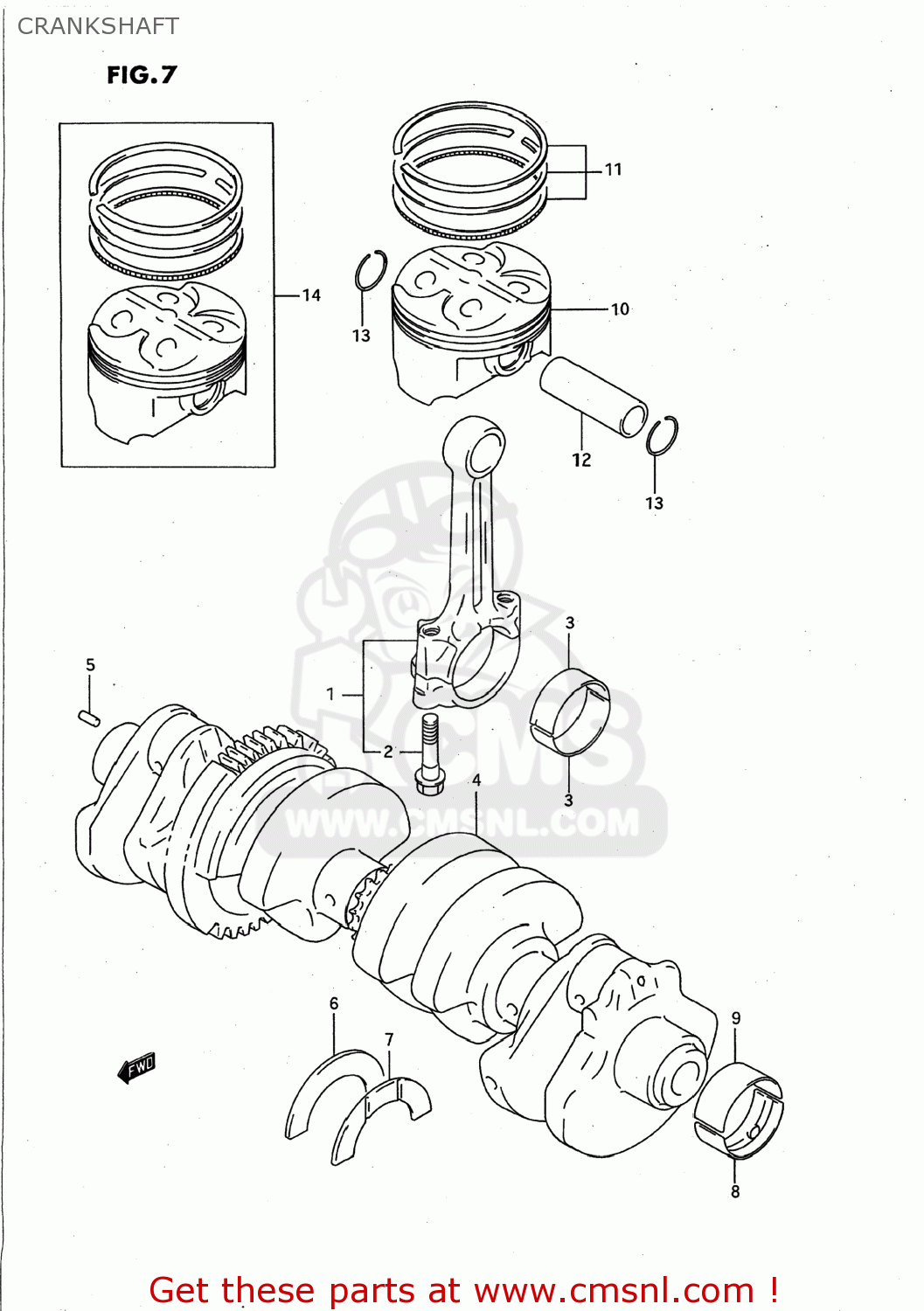 CRANKSHAFT GSXR750W 1993 (P) USA (E03)