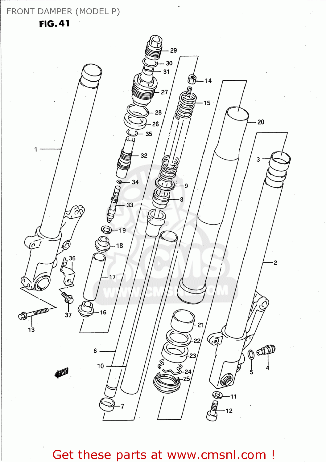 FRONT DAMPER (MODEL P) GSXR750W 1993 (P) USA (E03)